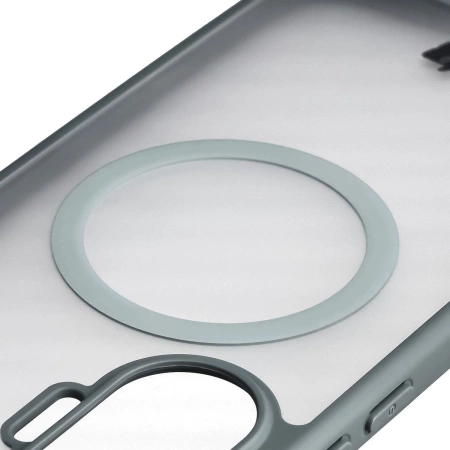 Etui z pierścieniem magnetycznym Bizon Case MatteO do Xiaomi POCO F7, przydymione-szare