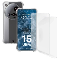 Elastyczne etui + 2x folia na ekran Bizon Case Clear Pack do Xiaomi 15 Ultra