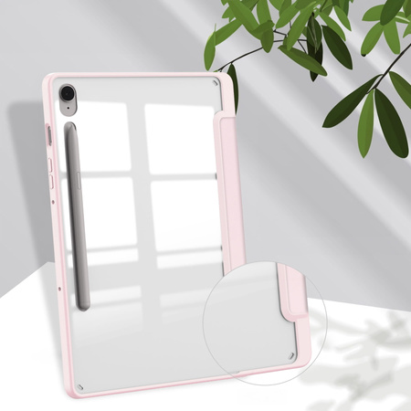 Etui Bizon Case Tab Clear Matt do Galaxy Tab S10 Lite / S10 FE / S9 / S9 FE, jasnoróżowe