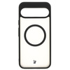 Etui z pierścieniem magnetycznym Bizon Case MatteO do Google Pixel 9 Pro XL, półprzezroczyste z czarną ramką