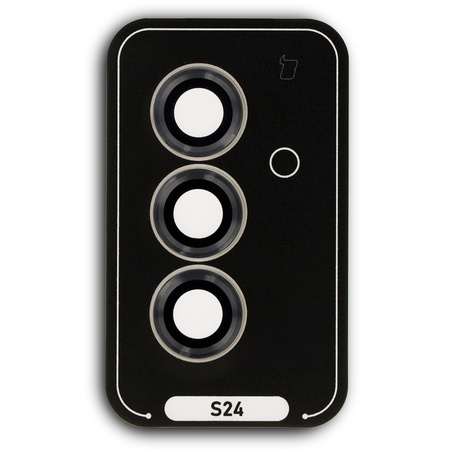 Szkło hartowane na aparat z aplikatorem Bizon Glass Snap Lens do Galaxy S24, 1 zestaw, czarna ramka