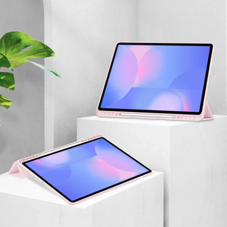 Etui z klapką Bizon Case Tab Clear Matt do Galaxy Tab S10 FE Plus, różowe