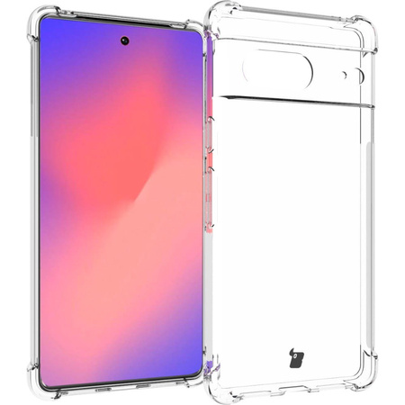 Etui + 2x szkło Bizon Case Clear Pack do Google Pixel 7, przezroczyste