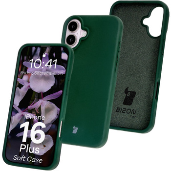 Silikonowe etui Bizon Soft Case do iPhone 16 Plus, ciemnozielone