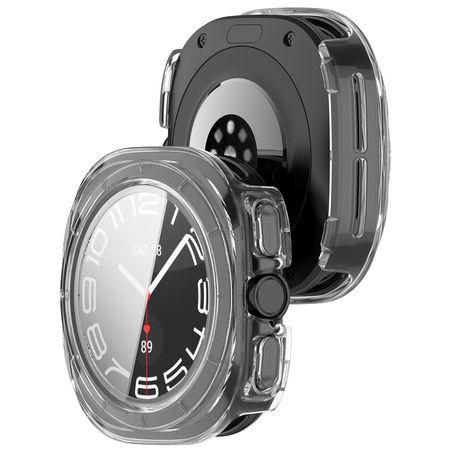 Etui ze szkłem do zegarka Bizon Case+Glass Watch do Galaxy Watch Ultra 2 / 1, przezroczyste