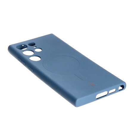 Etui silikonowe z pierścieniem magnetycznym Bizon Case Silicone Magnetic do Galaxy S23 Ultra, granatowe