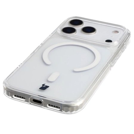 Etui z pierścieniem magnetycznym Bizon Case CrystalO do iPhone 17 Pro, przezroczyste