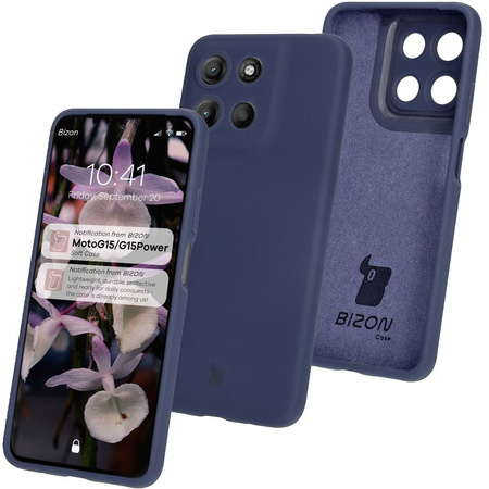 Silikonowe etui Bizon Soft Case do Motorola Moto G15 / G15 Power, ciemnoniebieskie