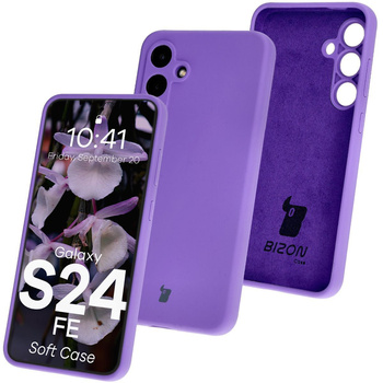 Silikonowe etui Bizon Soft Case do Galaxy S24 FE, fioletowe