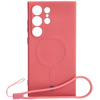 Etui Bizon Case Silicone Magnetic Sq do Galaxy S24 Ultra, brudny róż