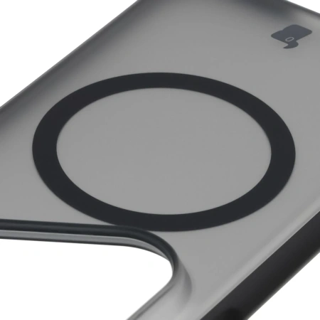 Etui z pierścieniem magnetycznym Bizon Case MatteO do Huawei Pura 80 Pro / Pro Plus, przydymione-czarne