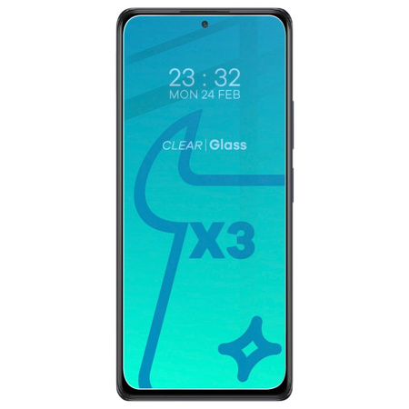 3x Szkło hartowane + szybka na aparat Bizon Glass Clear Pack do Redmi Note 10 Pro