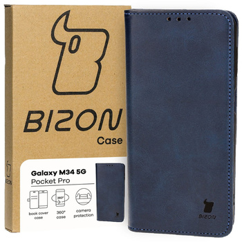 Etui z klapką Bizon Case Pocket Pro do Galaxy M34 5G, granatowe