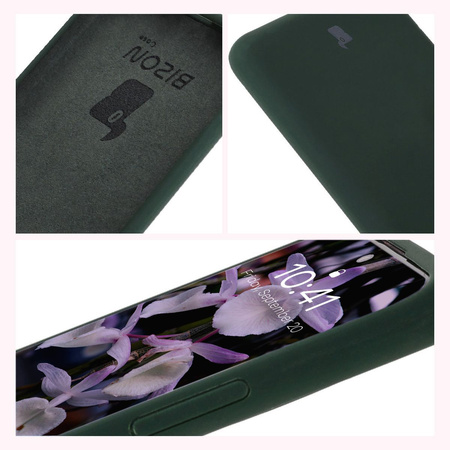 Silikonowe etui Bizon Soft Case do Xiaomi Redmi Note 14 Pro Plus 5G, ciemnozielone