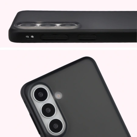 Etui Bizon Case Angelo do Galaxy S26 Plus, przydymione z czarną ramką