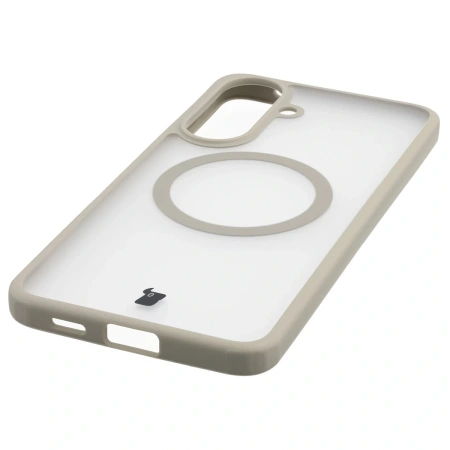 Etui z pierścieniem magnetycznym Bizon Case MatteO do Galaxy A57 5G, przydymione-beżowe