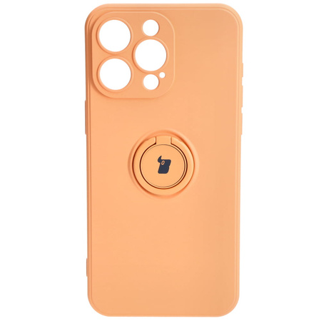 Etui Bizon Case Silicone Ring Sq do iPhone 15 Pro Max, pomarańczowe
