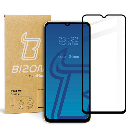 Szkło hartowane Bizon Glass Edge 2 do Poco M5, czarne