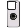Etui z uchwytem na palec Bizon Case Hybrid Ring do Xiaomi 15, przydymione z czarną ramką