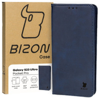 Etui z klapką Bizon Case Pocket Pro do Galaxy S23 Ultra, granatowe