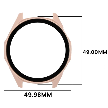 Etui ze szkłem do zegarka Bizon Case+Glass Watch do Huawei Watch GT6 46 mm, różowe