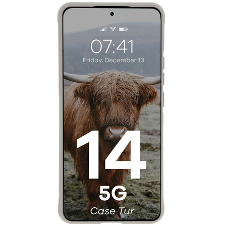 Pancerne etui Bizon Case Tur do Xiaomi Redmi Note 14 5G, jasnoszare