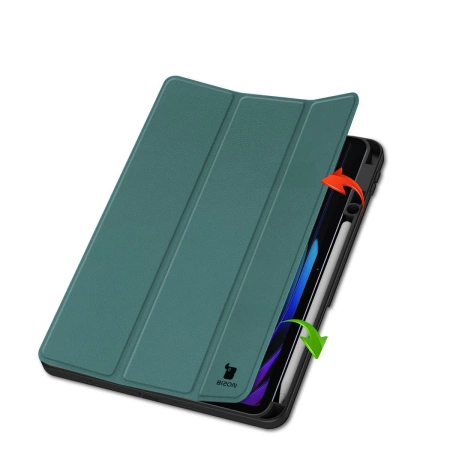 Etui z klapką Bizon Case Tab Lizard do Xiaomi Pad 7 / 7 Pro, ciemnozielone