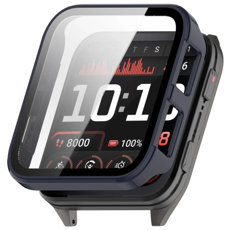 Etui ze szkłem do zegarka Bizon Case Watch Adamo do Garmin Venu X1, niebieskie