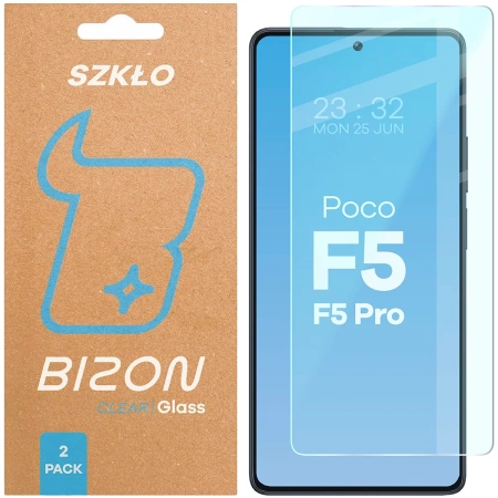 Szkło hartowane Bizon Glass Clear Duo do Xiaomi POCO F5 / F5 Pro, 2 sztuki