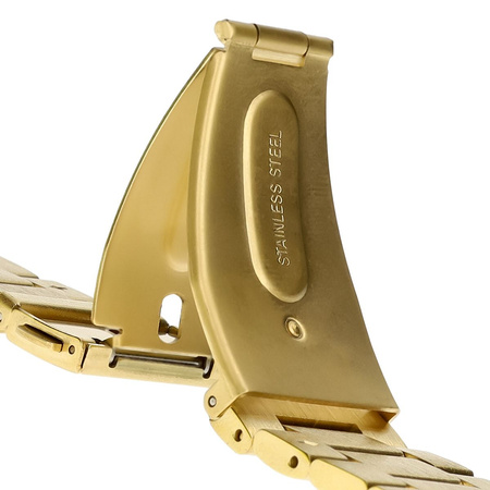 Pasek ze stali nierdzewnej Bizon Strap Watch Aura do Xiaomi Redmi Watch 5/4 / Smart Band 9/8 Pro, złoty