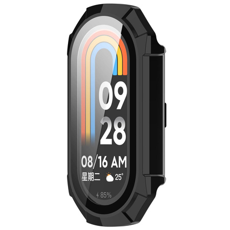 Etui ze szkłem do zegarka Bizon Case Watch Adamo do Xiaomi Smart Band 9, czarne