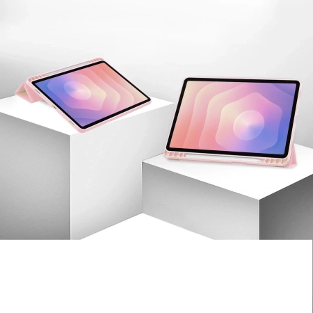 Etui z klapką Bizon Case Tab Lizard do Galaxy Tab S11, różowe