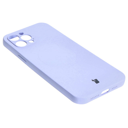 Etui silikonowe z pierścieniem magnetycznym Bizon Case Silicone Magnetic do iPhone 12 Pro Max, jasnofioletowe