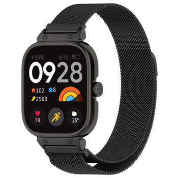 Etui z paskiem Bizon Strap + Case Watch Chain do Xiaomi Redmi Watch 4, czarne