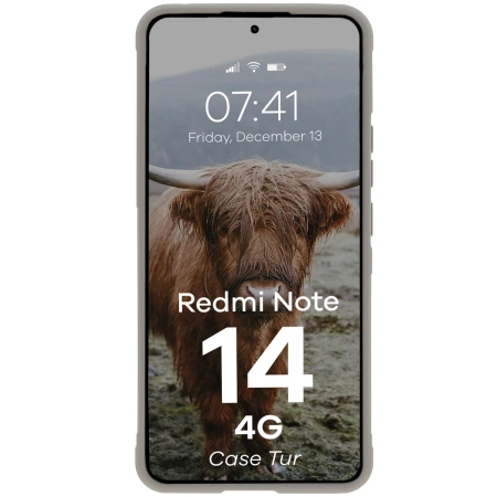 Pancerne etui Bizon Case Tur do Xiaomi Redmi Note 14 4G, jasnoszare