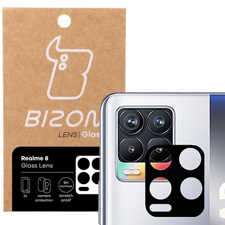 Szkło na aparat Bizon Glass Silk Lens dla Realme 8, 2 sztuki