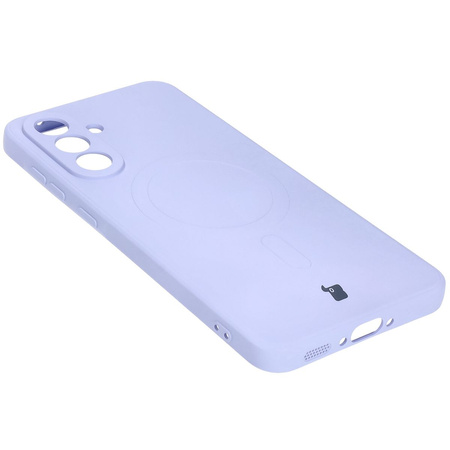 Silikonowe etui z pierścieniem magnetycznym Bizon Case Silicone Magnetic Sq do Galaxy A36 5G, jasnofioletowe