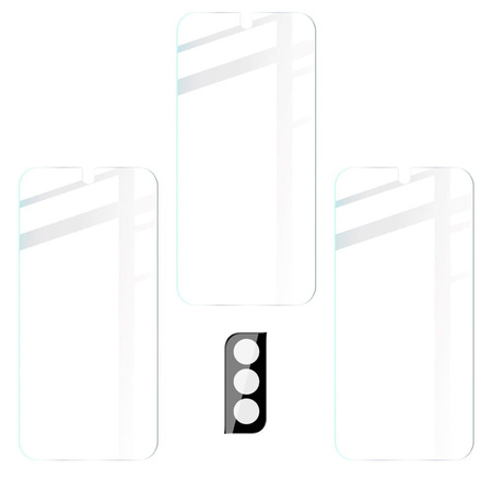 3x Szkło hartowane + szybka na aparat Bizon Glass Clear Pack do Galaxy S22 Plus
