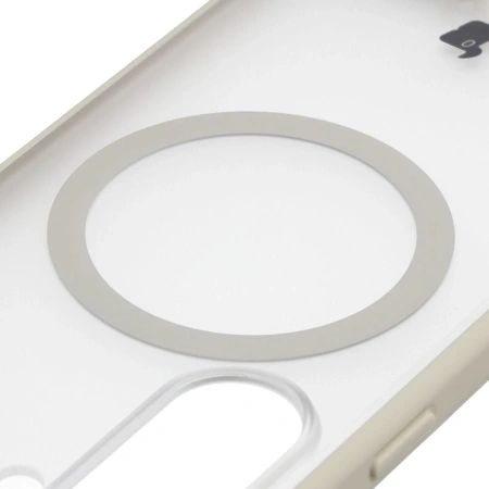 Etui z pierścieniem magnetycznym Bizon Case MatteO do Galaxy S26, przydymione-beżowe