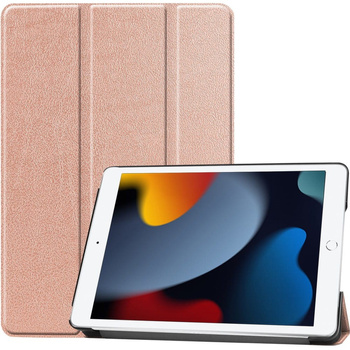 Etui Bizon Case Tab Croc do iPad 9/8/7 10.2 2021/2020/2019, różowozłote