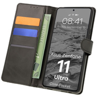 Etui z klapką Bizon Case Pocket do Asus Zenfone 11 Ultra, czarne