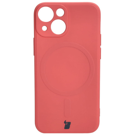 Etui Bizon Case Silicone Magnetic Sq do Apple iPhone 13 Mini, brudny róż