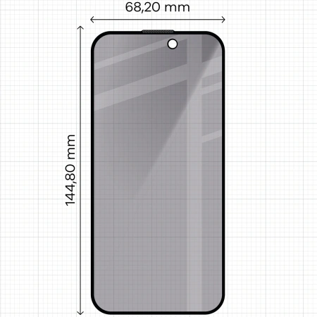 Prywatyzujące szkło hartowane Bizon Glass Edge Shadow do iPhone 16/15, przyciemniane z czarną ramką