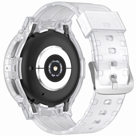 Etui z paskiem Bizon Strap + Case Watch Action Pro do Galaxy Watch 5 Pro 45 mm, przezroczyste