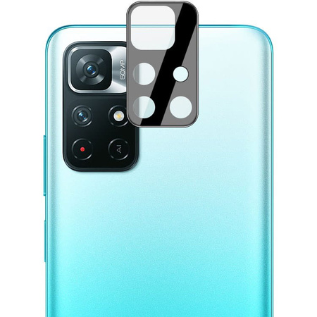 Szkło hartowane Bizon Glass Edge - 2 sztuki + ochrona na obiektyw, Poco M4 Pro 5G / Redmi Note 11S 5G, czarne