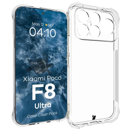 Elastyczne etui + 2x folia na ekran Bizon Case Clear Pack do Xiaomi POCO F8 Ultra