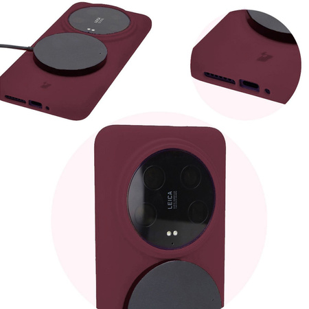 Etui silikonowe Bizon Soft Case do Xiaomi 14 Ultra, ciemnofioletowe