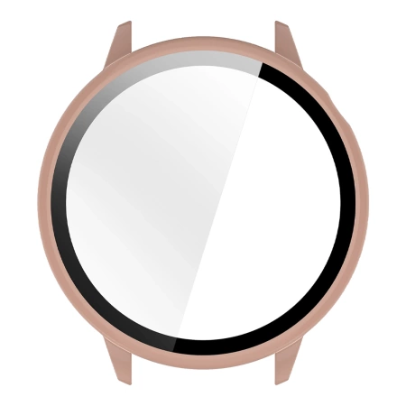 Etui ze szkłem do zegarka Bizon Case Watch Adamo do OnePlus Watch 3 43 mm, różowe