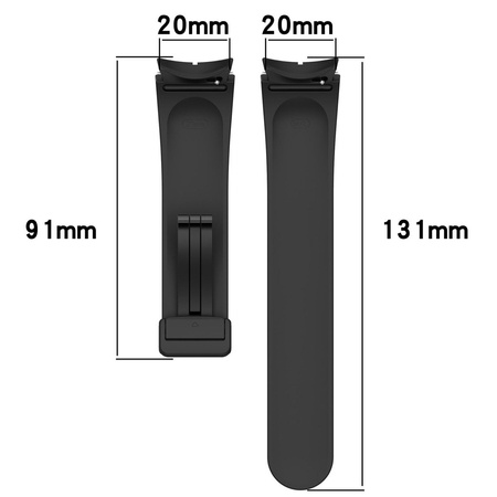 Silikonowy pasek Bizon Strap Watch Silicone L do Galaxy Watch FE/7/6/6 Classic/5/5 Pro/4/4 Classic, czarny