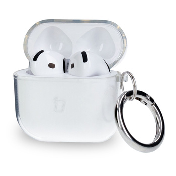 Elastyczne etui z karabińczykiem Bizon Case Headphone Clear do AirPods 4 przeźroczyste